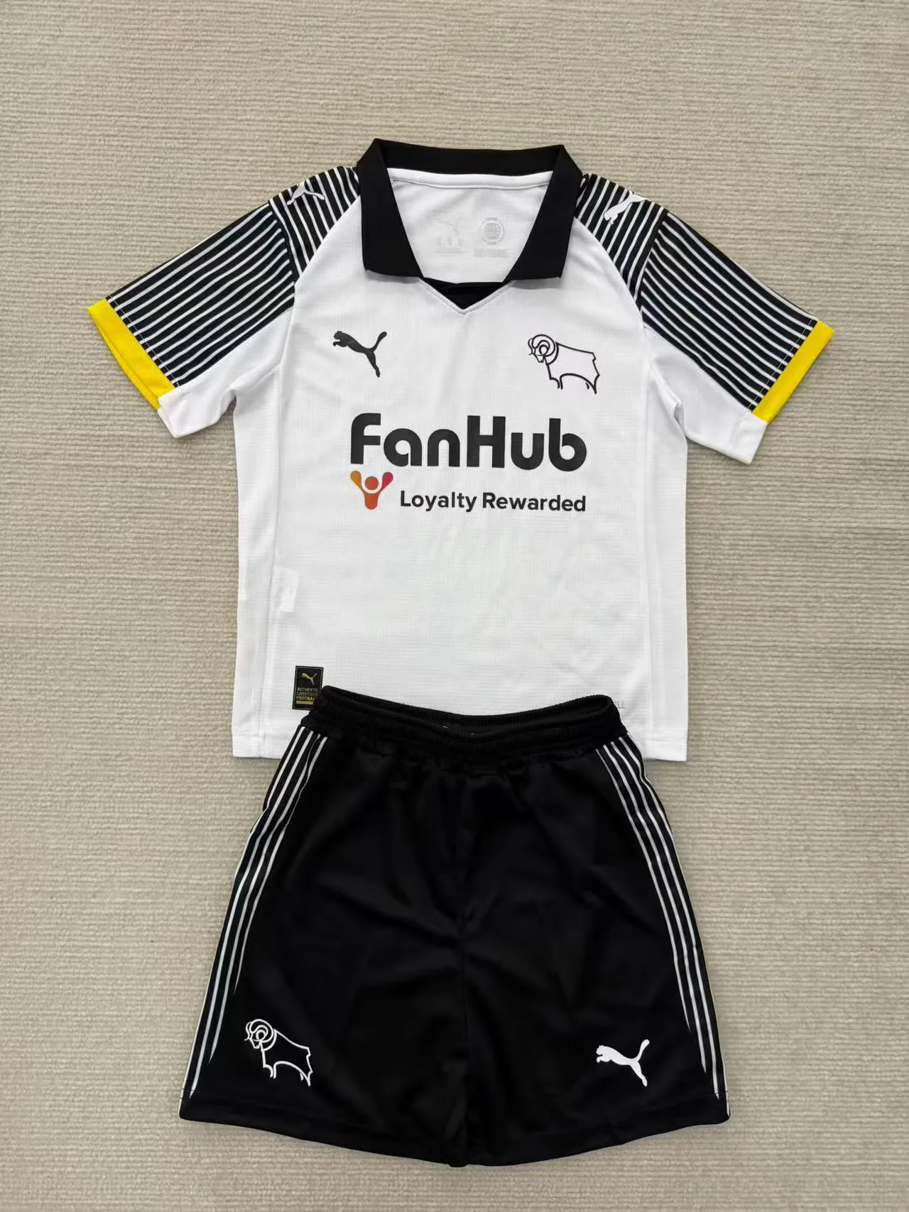 Kids 2025/2026 Derby County Home Kit 1:1 Thai Quality