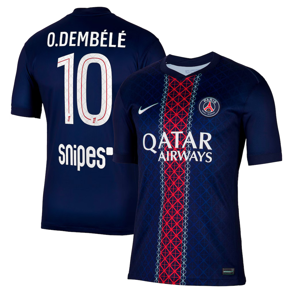 PSG Home Stadium Shirt 2025-26 - with O. Dembélé 10 printing