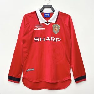 1999-00 Retro Manchester United Home Long Sleeve Football Jersey 1:1 Thai Quality