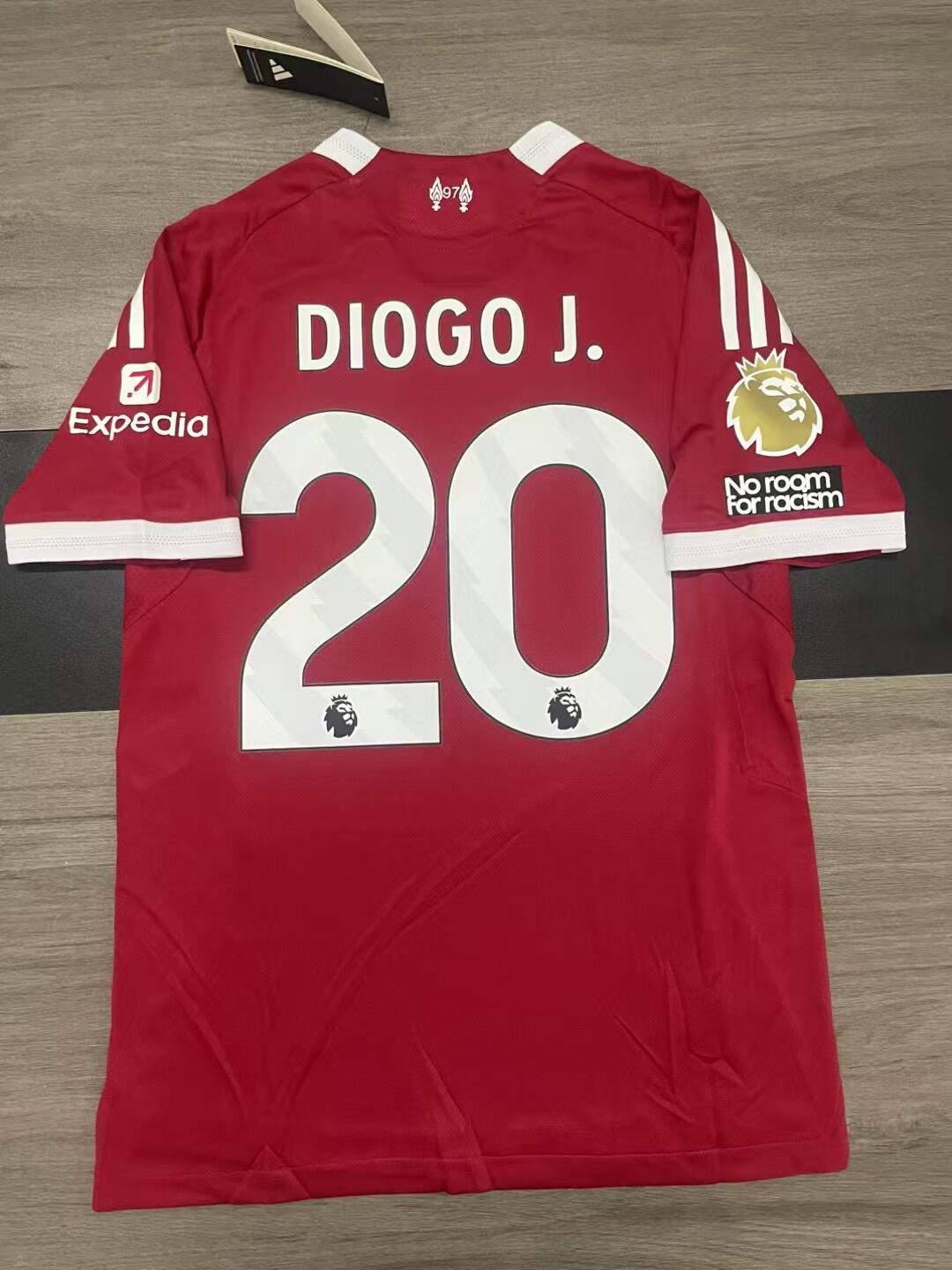 Diogo J. #20 25/26 LFC Home Soccer Jersey