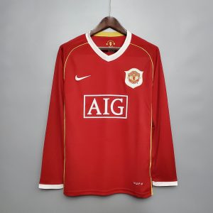 2006-2007 Retro Long Sleeve Man Utd Home Football Shirt 1:1 Thai Quality